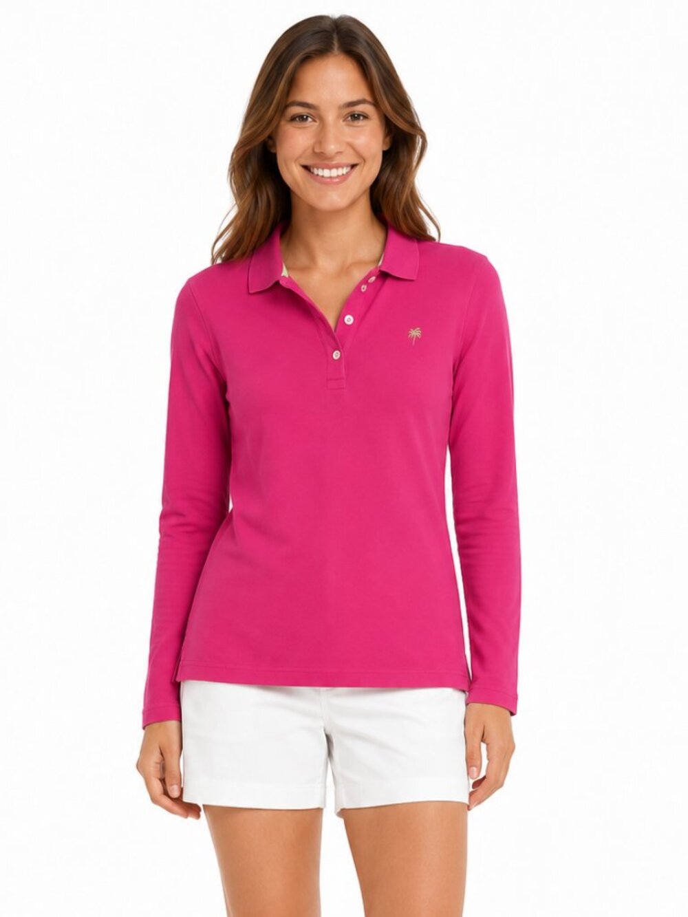 Lilly Pulitzer Pink Long Sleeve Polo Shirt XL